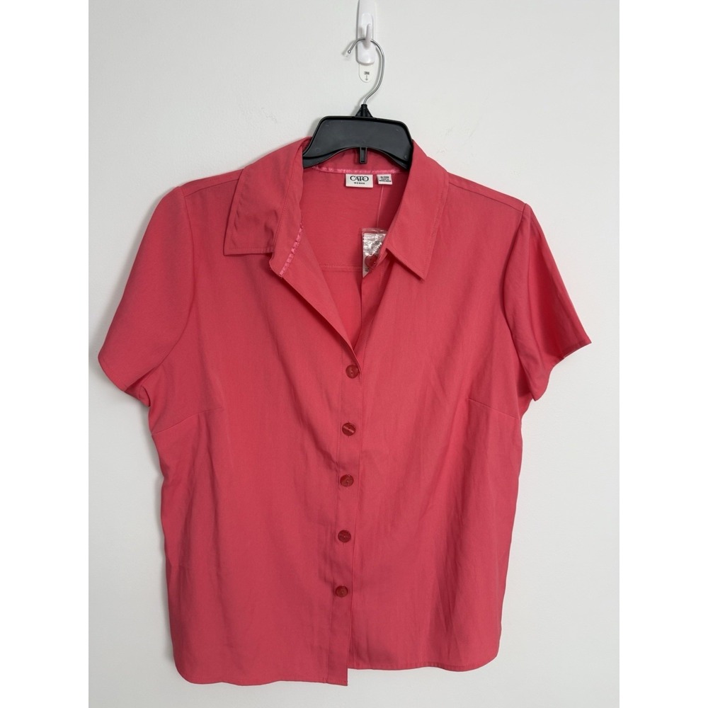 NWT Cato Coral Blouse Camp Shirt Women Plus Size 18/20W Lightweight Career Beach